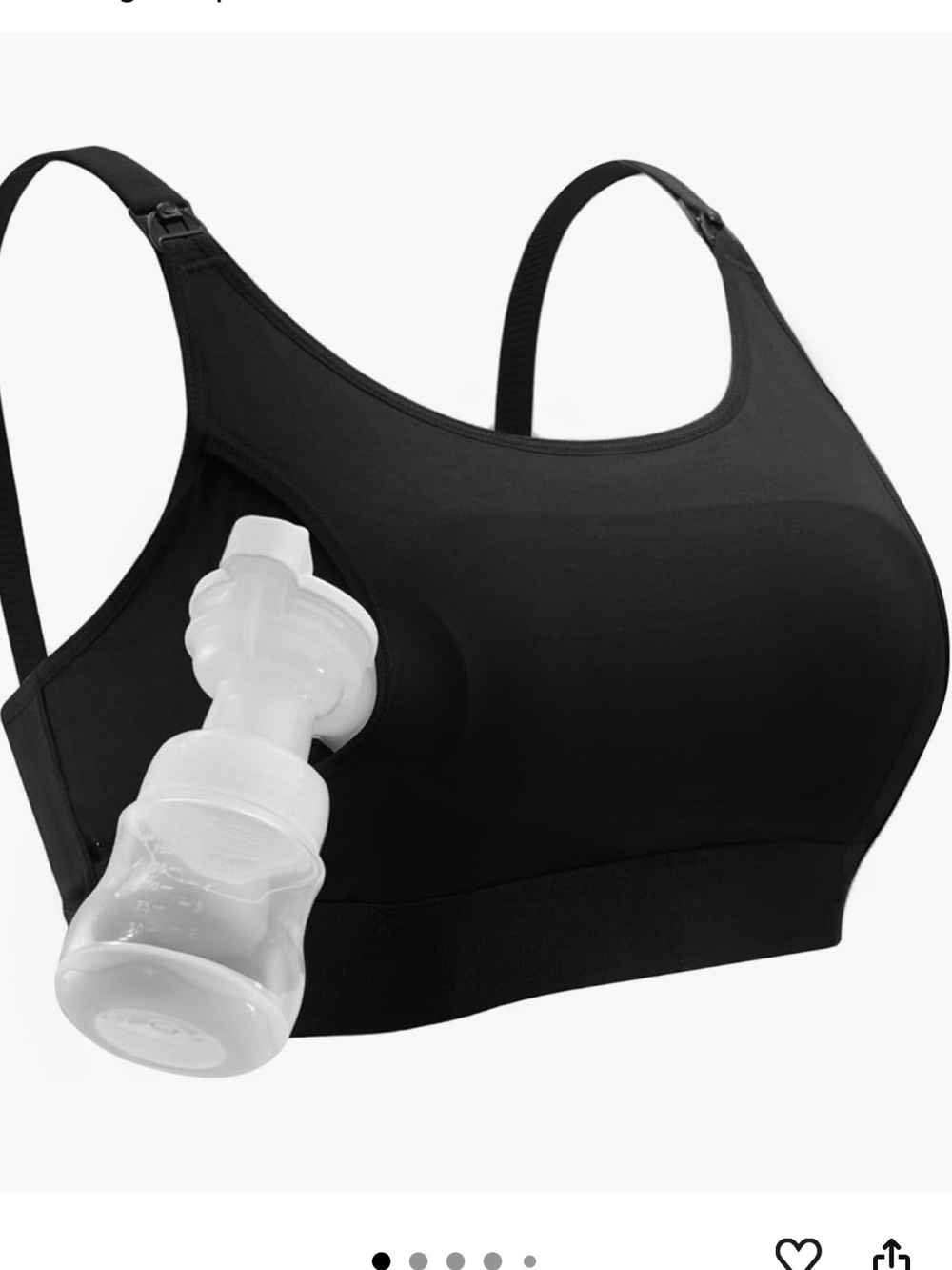 Momcozy Wireless Black Nursing Bra with Easy-Access Clips (Pump compatible)